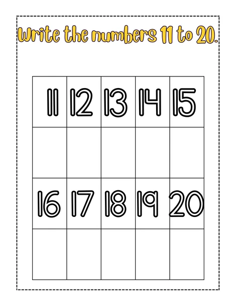 Numbers 1–20 Workbook | Trace, Write, Color & Number Words with Animals