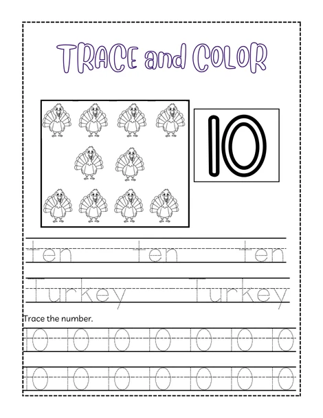 Numbers 1–20 Workbook | Trace, Write, Color & Number Words with Animals