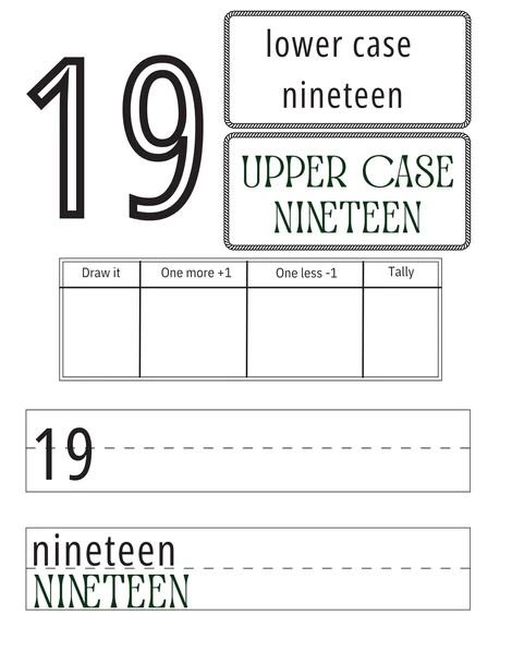 Number Words 1–20 Workbook | Trace, Write Uppercase & Lowercase |