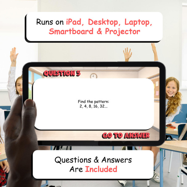 Number Relationships in Sequences BUMP Math Game - No Prep Grade 5 Review