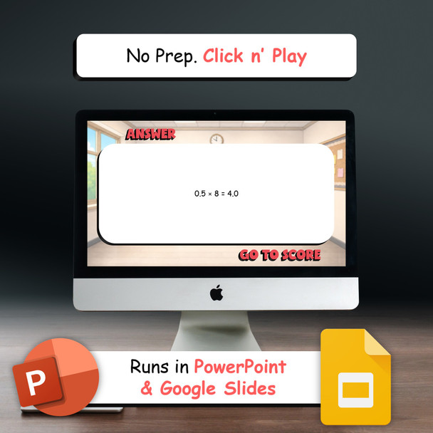 Expressions with Decimals BUMP Math Game - No Prep Grade 5 Review Activity