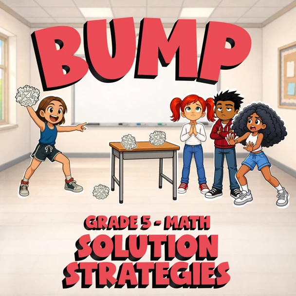 Solution Strategies BUMP Math Game - No Prep Grade 5 Review Activity