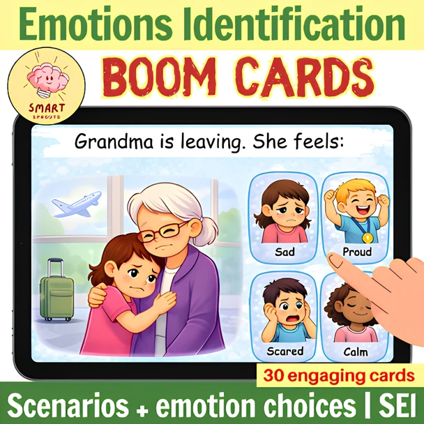 Feelings Identification Boom Cards | SEL Activities | Autism little learners & K