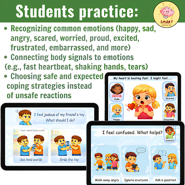 Understanding Feelings & Good Choices SEL Boom Cards| Autism little learners & K
