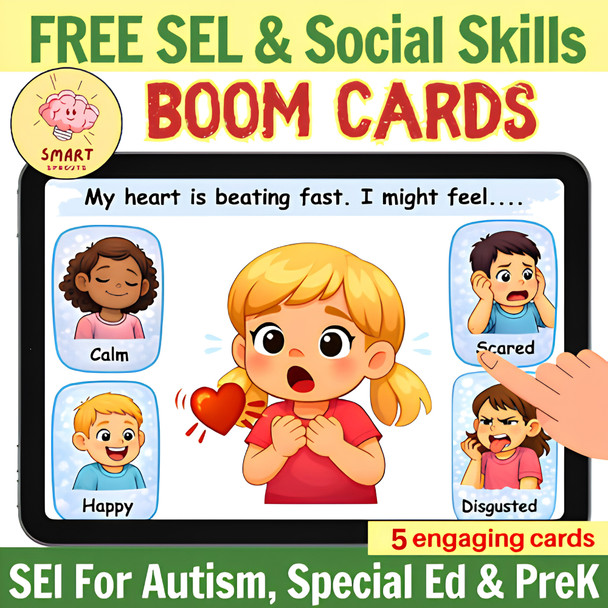 FREE Try Before Buy: Digital Boom Cards Feelings & Personal Space (Autism/SpEd/PreK)