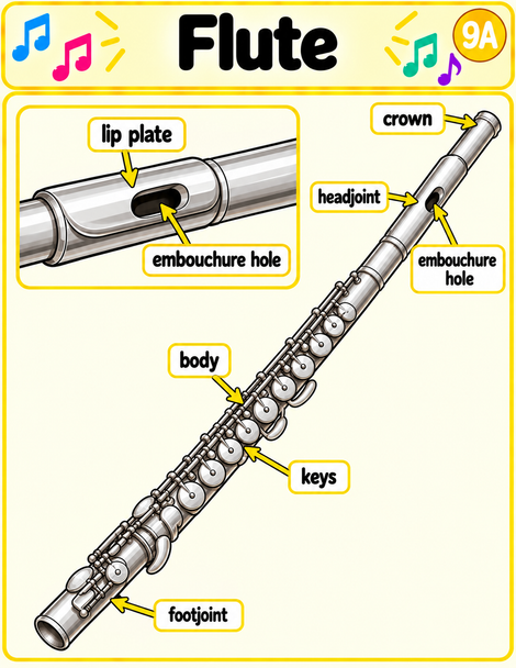Beginning Band Instrument Care Posters & Parts Cards | Visual Routines | ELL