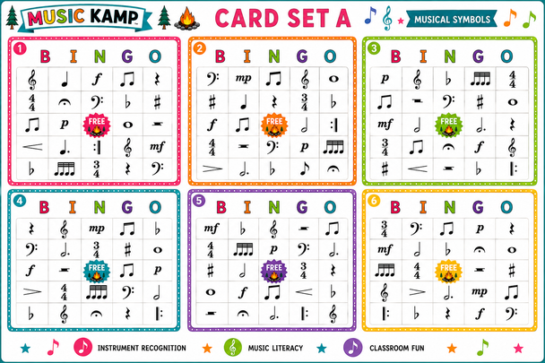 10624 : Musical Symbol Bingo | 30 Unique Cards | Music Literacy Game for Music Class