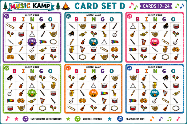 10624 : Music Instrument Bingo | 30 Unique Cards | Instrument Recognition Game for Music