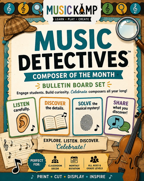 10624 : Music Detectives Composer of the Month Bulletin Board Set | All Grades