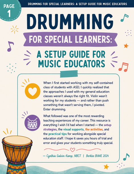 10624 : Drumming for Special Learners – Music Teacher Resource Pack | ASD Autism Adapted