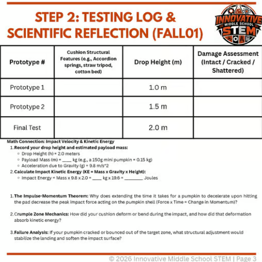 Fall STEM Activity: Pumpkin Drop Cushion Challenge (FALL01) | Middle School Physical Science (Grades 6-8)