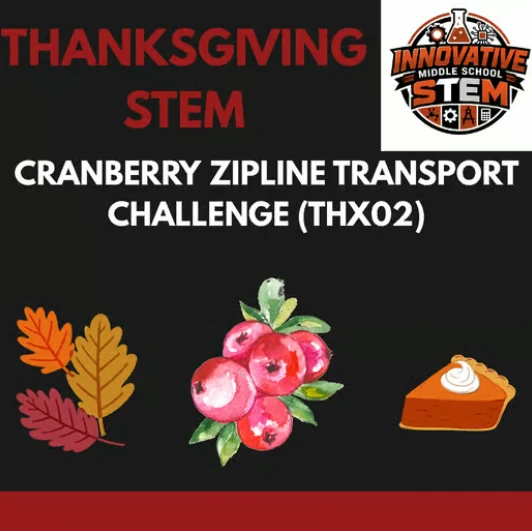 Thanksgiving STEM Activity: Cranberry Zipline Transport (THX02) | Middle School Physical Science (Grades 6-8)