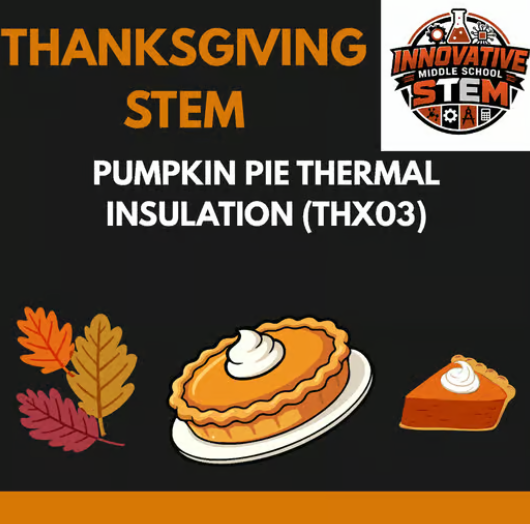 Thanksgiving STEM Activity: Pumpkin Pie Thermal Insulation (THX03) | Middle School Physical Science (Grades 6-8)