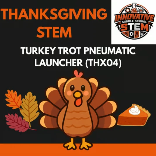 Thanksgiving STEM Activity: Turkey Trot Pneumatic Launcher (THX04) | Middle School Physical Science (Grades 6-8)