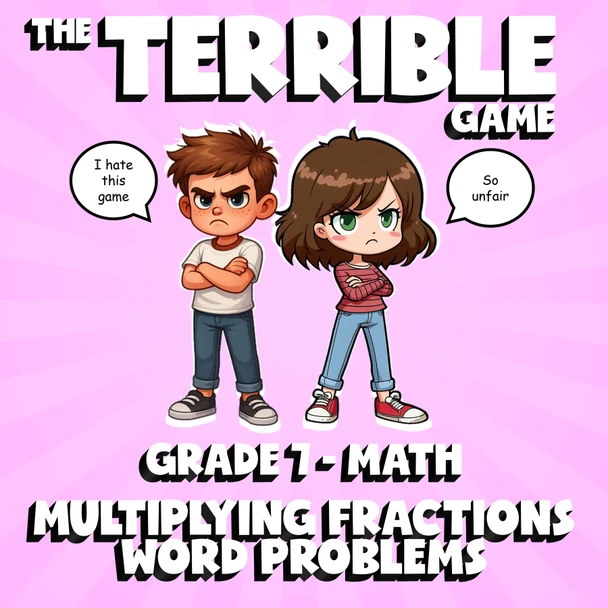Multiplying Fractions Word Problems THE TERRIBLE GAME - Grade 7 Math Review
