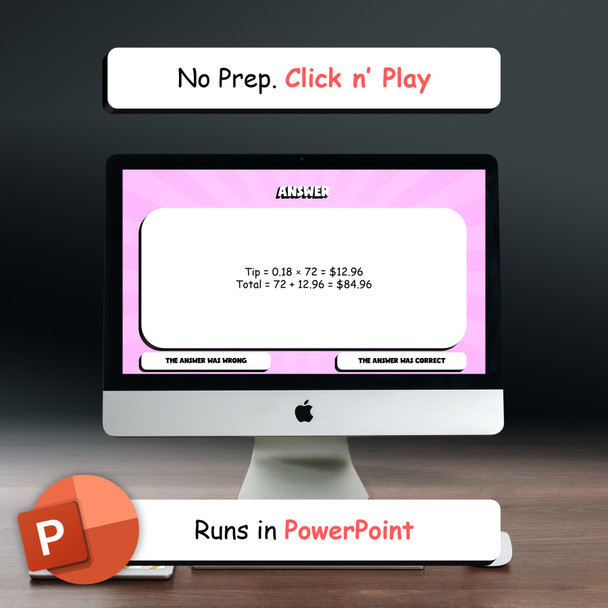 Tax, Tip, & Discounts Percent Problems THE TERRIBLE GAME - Grade 7 Math Review