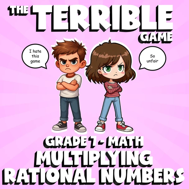 Multiplying Rational Numbers THE TERRIBLE GAME - No Prep Grade 7 Math Review