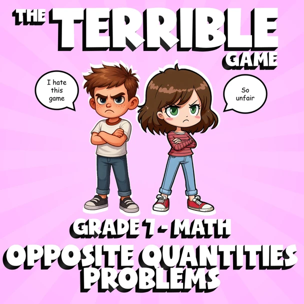 Opposite Quantities Problems THE TERRIBLE GAME - No Prep Grade 7 Math Review