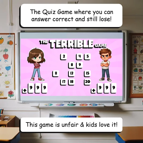 Ordering Rational Numbers THE TERRIBLE GAME - No Prep Grade 7 Math Review