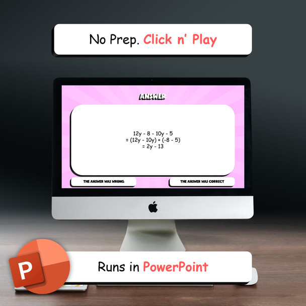 Simplify Multi Step Expressions THE TERRIBLE GAME - No Prep Grade 7 Math Review