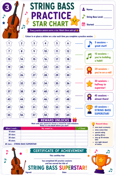 10624 : Music Practice Tracker for Kids - Complete Orchestra Set