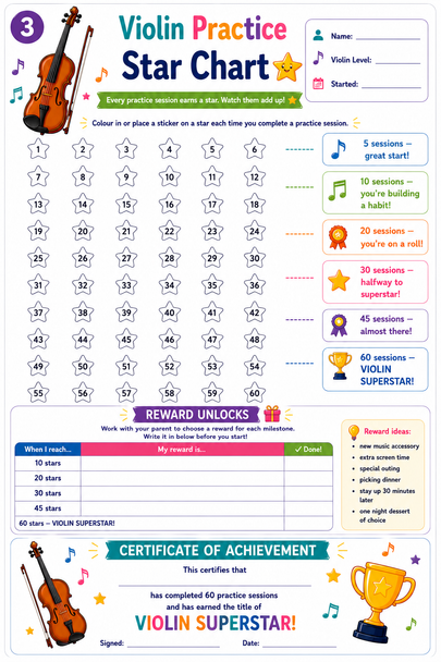 10624 : Music Practice Tracker for Kids - Complete Orchestra Set