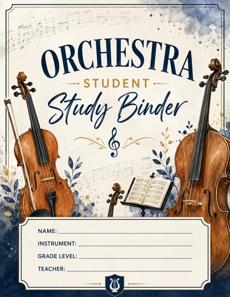 10624 : Orchestra Student Study Binder Dividers | Music Binder Organization Orchestra