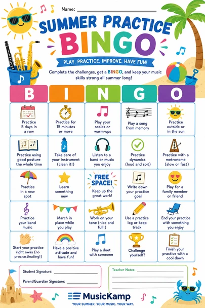 10624 : Summer Practice Bingo for Band —