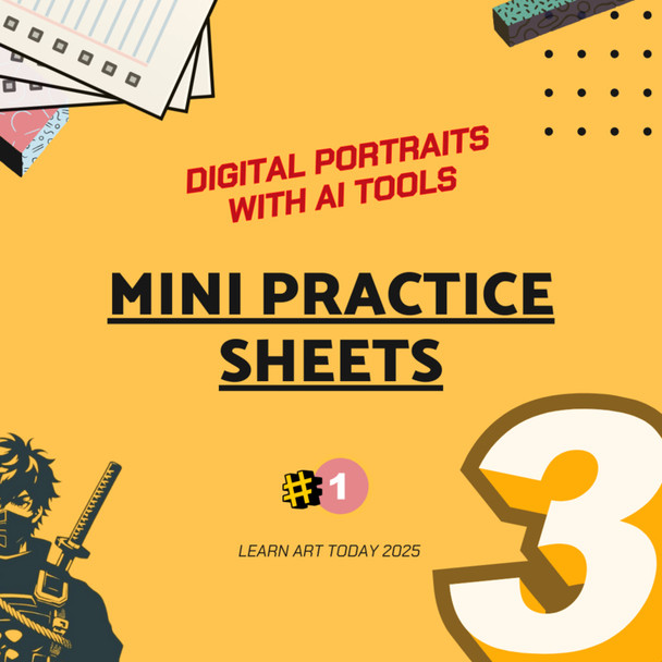 AI Digital Portraits Worksheets | Middle & High School | Prompts 3 Exercises