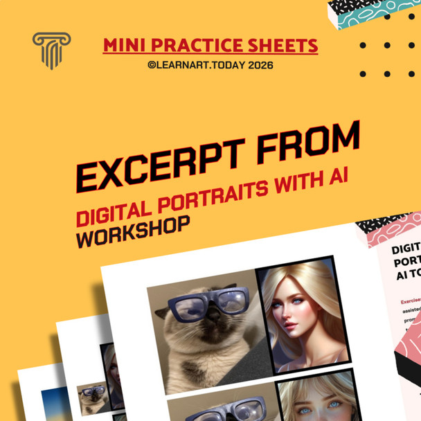 AI Digital Portraits Worksheets | Middle & High School | Prompts 3 Exercises