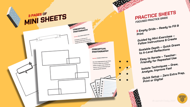Conceptual Photography Worksheets | Middle & High School | Staging 3 Exercises