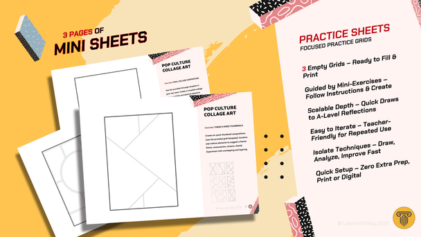 Pop Culture Collage Worksheets | Middle & High School | 3 Exercises