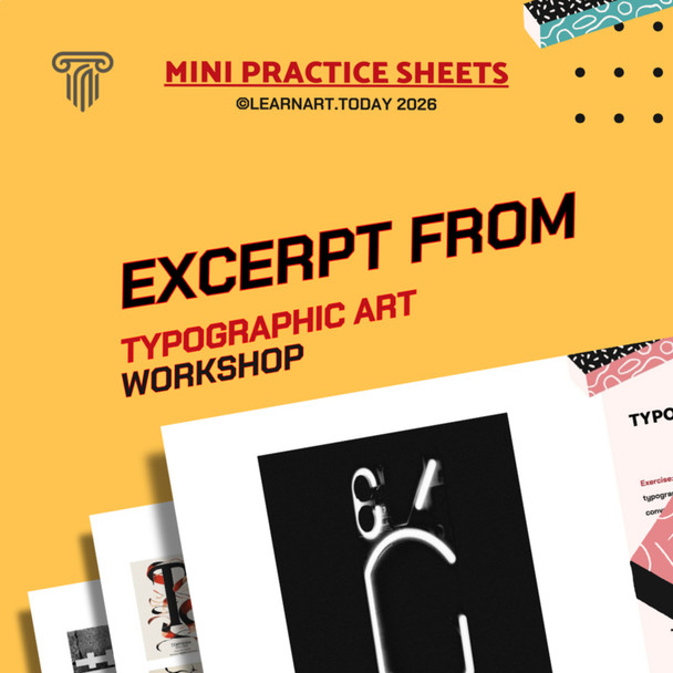 Typographic Art Worksheets | Middle & High School | Letters 3 Exercises