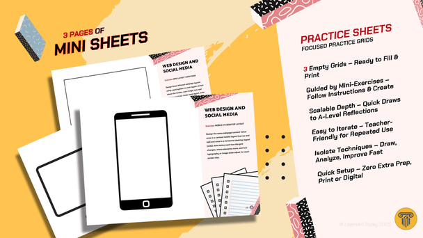 Web Design Composition Worksheets | Middle & High School | 3 Exercises
