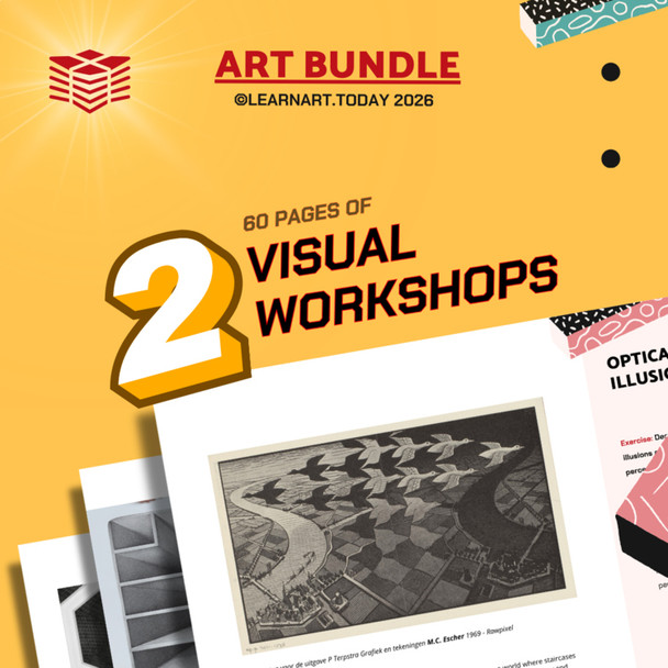 Imagination & Illusion Art Bundle  | Middle & High School | Fantasy Map + Optic'
