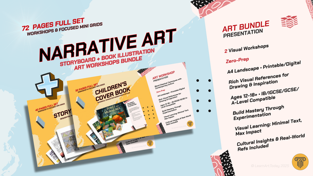 Narrative Art Bundle | Middle & High School | Storyboard + Cover Book Workshops