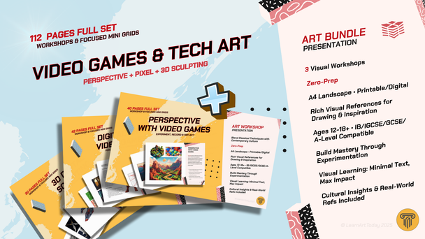 Video Games & Tech Art Bundle | Middle & High School | 3 Workshops | Pixel Art