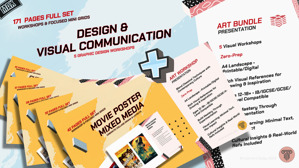 Design & Visual Communication Mega Bundle | Middle High School | 5 Art Workshops