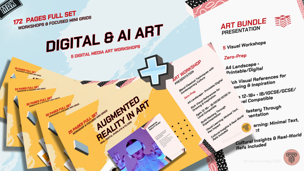 Digital & AI Art Mega Collection | Middle & High School | 5 Art Workshops