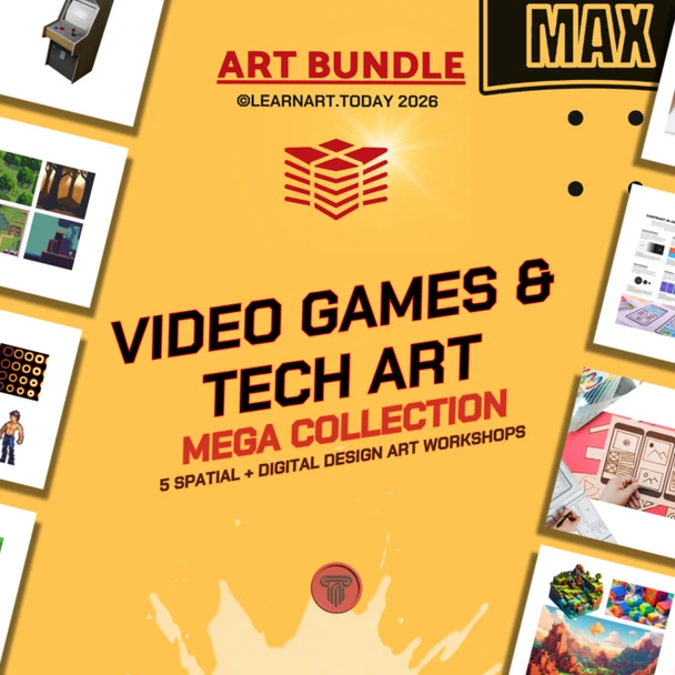 Video Games & Tech Art Mega Collection | Middle & High School | 5 Art Workshops