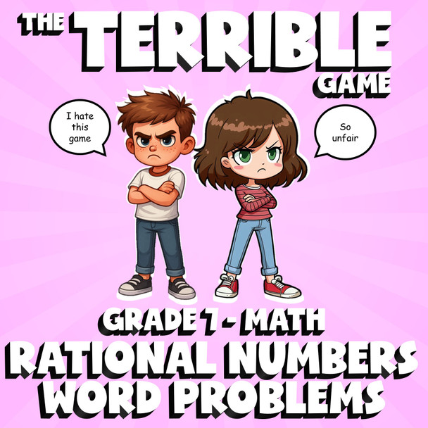 Rational Numbers Word Problems THE TERRIBLE GAME - No Prep Grade 7 Math Review