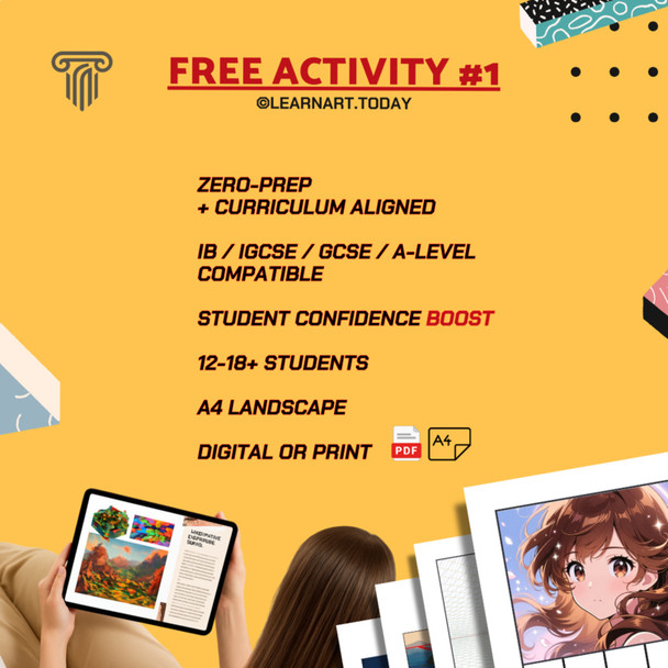 FREE | Manga Color Theory Worksheet | Middle & High School | Palette Extraction