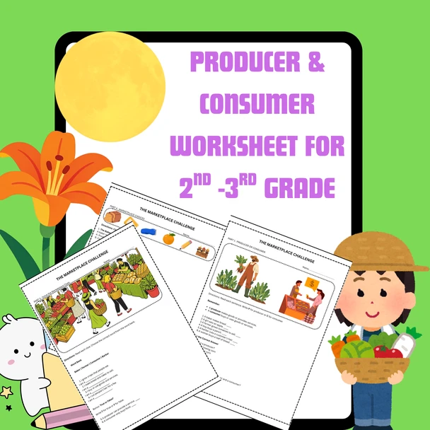 10638 : PRODUCER & CONSUMER WORKSHEET FOR 2 -3 GRADE
