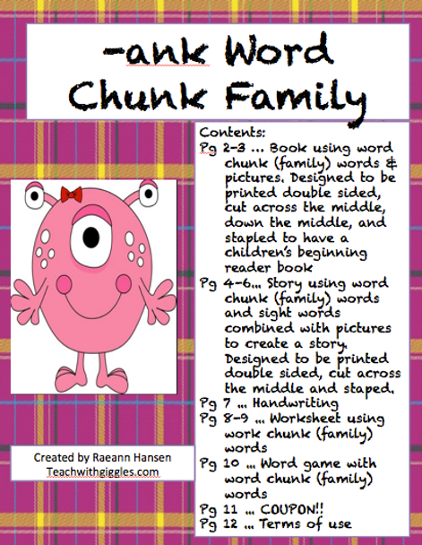 Ank Word Chunk Family