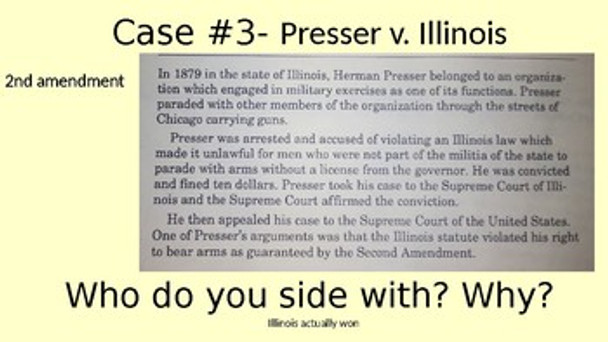 Supreme Court Roleplaying Scenarios (Bill of Rights Supreme Court cases)