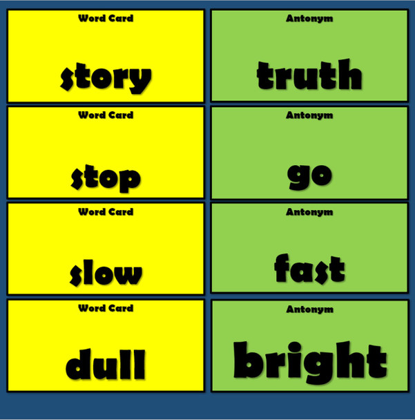 Antonyms/Opposites - SNAP! 90 cards - 45 pairs of words, Fast, Furious and Fun