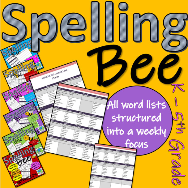 Spelling Bee - Kindergarten to 5th Grade - All you need to be successful!