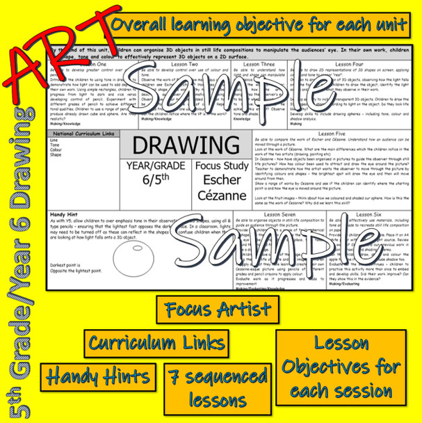 Art Lessons - 5th Grade (Y6 UK),  Artists, Skills, Resources, Hints 