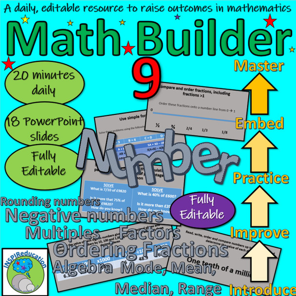 Math Builder 9: Build and Embed Skills in a Wide Range of Number Topics (beyond four operations)