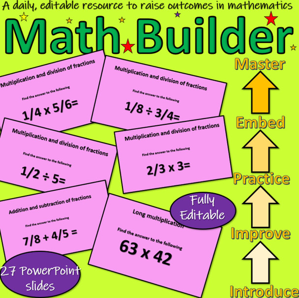 Math Builder Bundle: 9 PowerPoint Presentations to Build and Embed Skills in a wide range of Math Topics